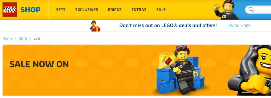 Sale now on at official LEGO online shop